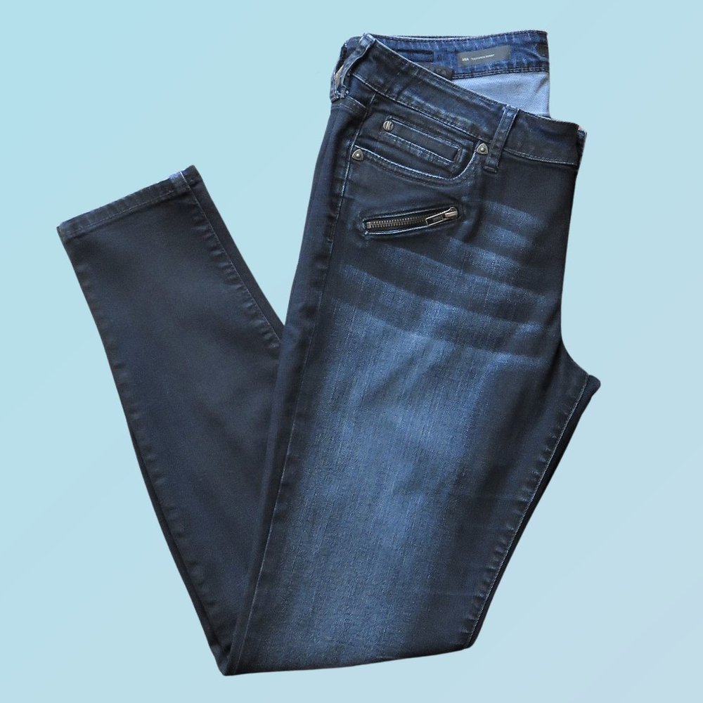 Kut from the Kloth Distresed Mia Toothpick Skinny Dark Blue Jeans.....126